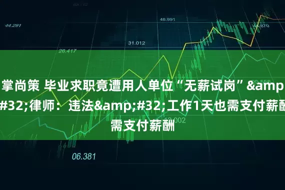 掌尚策 毕业求职竟遭用人单位“无薪试岗”&#32;律师：违法&#32;工作1天也需支付薪酬