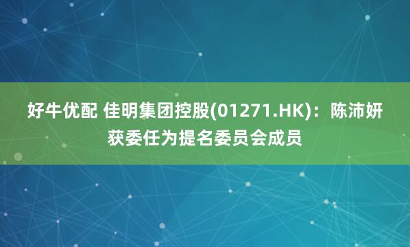 好牛优配 佳明集团控股(01271.HK)：陈沛妍获委任为提名委员会成员
