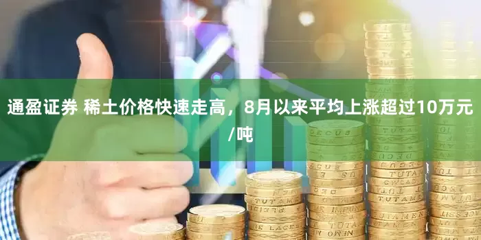 通盈证券 稀土价格快速走高，8月以来平均上涨超过10万元/吨