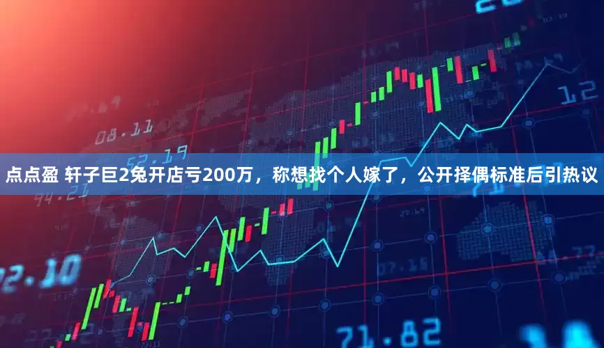 点点盈 轩子巨2兔开店亏200万，称想找个人嫁了，公开择偶标准后引热议
